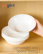 25OZ Cereal Soup Bowl Set of 4, Opal Glass 7.5 inch White Bowls for Ramen, Noodle, Salad, Fruit, Dishwasher and Microwave Safe