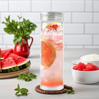 16oz Glass Bottles with Lids,Glass Bottles with lids,glass water bottles.Suitable for beverage storage, juicing, drinking water, tea, leak-proof, reusable, borosilicate 6pack