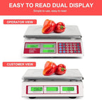CAMRY Digital Price Computing Scale 66lb/30kg Commercial Produce Scale with Stainless Steel Platform and Green Backlight LCD Display for Meat, Fruit, Ideal for Deli, Farmers Markets, Restaurants