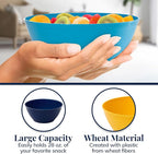 US Acrylic Wheat Straw Unbreakable 28 oz. Stackable Cereal Bowls for Snacks & Ice Cream in Assorted Colors (Set of 8) 6-inch Reusable, BPA-Free, Dishwasher Safe Dinnerware, Made in USA