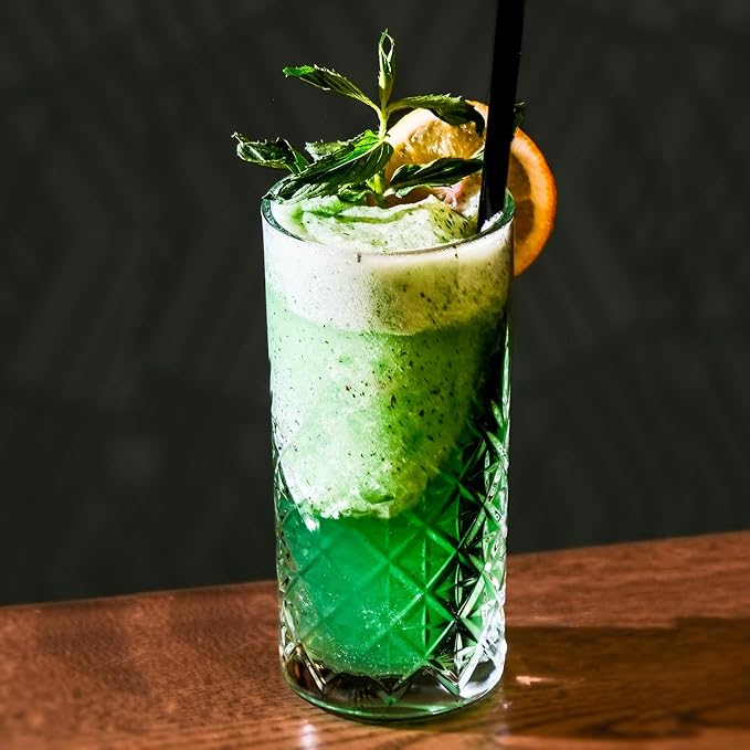 Highball Glasses Set of 6-11 oz Drinking Glasses - Tall Water Glass Sets - Glassware for Bar Mixed Drink Cocktail, Juice, Mojito, Iced Tea