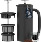 ESPRO P7 French Press Coffee Maker - Double-Walled Stainless Steel Insulated with Micro-Filter, 18 Ounces, Matte Black