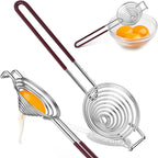 Stainless Steel Egg Separator,Egg Yolk & White Separator Tool with Long Handle,Sifting Filter Egg Divider,Kitchen Gadget for Baking Cooking