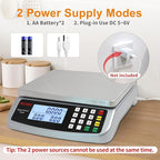 Food Scale 88lb/40kg Large Digital Kitchen Scale 0.05oz/1g with Price Computing Commercial Scale 304 Stainless Steel gram Scale for Baking Cooking Meat Restaurant ，USB or AA Battery(Included)