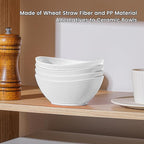 Wheat Straw Bowls Dessert Bowl 10 OZ - 5 Inch | Unbreakable Small Bowl Set, Microwave and Dishwasher Safe Mini Bowls for Appetizer, Dessert 4 PCS (White)