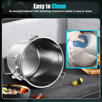 DYNAMI 304 Stainless Steel Airtight Canister for Kitchen, 3.2Gal/405oz Flour Container with Lid and Locking Clamp,10-21Lbs Metal Bucket Food Storage Container for Rice, Flour, Grain, Coffee Bean(12L)