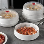 Microwave Steamer - Plastic Vegetable Steamer with Lid, BPA Free, Cookware, Healthy Cooking Quick Fast（Two-layer）