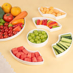 12.8" Serving Tray and Platters, Divided Serving Dishes, Serving Trays for Entertaining, Appetizer Serving Tray, 6 Removable Serving Dishes Set for Chips and Dip, Veggies, Candy and Snacks, White
