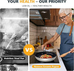 Nuwave 3-Piece 8”, 10”, 12” Forged Lightweight Frying Pan Set, G10 Healthy Duralon Blue Ceramic Ultra Non-Stick, Ergonomic Stay-Cool Handles, Induction-Ready & Works on All Cooktops