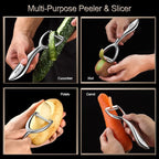 Premium Vegetable Peeler Stainless Steel，Ultra Sharp Potato Peelers, Fruit Veggie Peeler Swivel Blade, Y Shaped Apple Carrot Peelers for Kitchen Ergonomic Handle - 5 Years Warranty (Serrated)