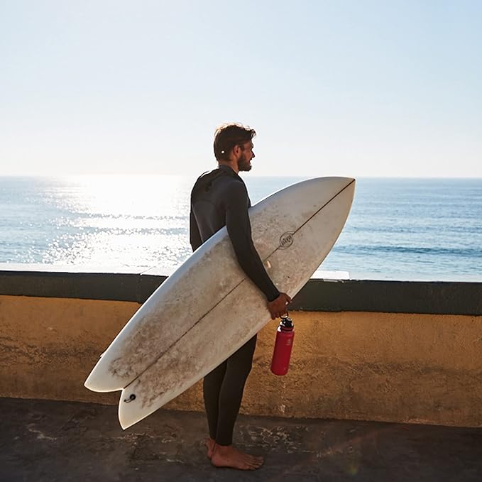Takeya Originals 32 oz Vacuum Insulated Stainless Steel Water Bottle with Spout Lid, Navy