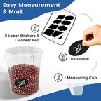 4 Pack 4QT Round Food Storage Containers with Lids, BPA-Free Polypropylene NSF Commercial Food Container, with Labels & Measuring Cup
