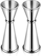 2 Pcs Jigger for Bartending, Premium 304 Stainless Steel Jigger 2 oz 1 oz, Professional Heavy-Duty Double Jigger, Cocktail Jigger, Cocktail Measuring Cup