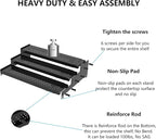 Expandable Spice Rack organizer with 3-Tier step shelf,Modern Design heavy duty,Non Skid and Visibility ,Great for Kitchen Cabinet,Bathroom,dressing table,Cupboard, Pantry and more(1PACK/GUN-GREY)