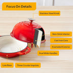 Velaze Enameled Cast Iron Dutch Oven for Bread Baking,5 QT Round Bread Oven Pot with Dome Lid for Sourdough, Roasting,Braising(Red)