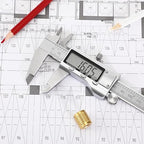 Digital Caliper Measuring Tool, Stainless Steel Vernier Caliper Digital Micrometer with Large LCD Screen, Easy Switch from Inch Metric Fraction, 6 Inch/150mm Caliper Tool for DIY/Household