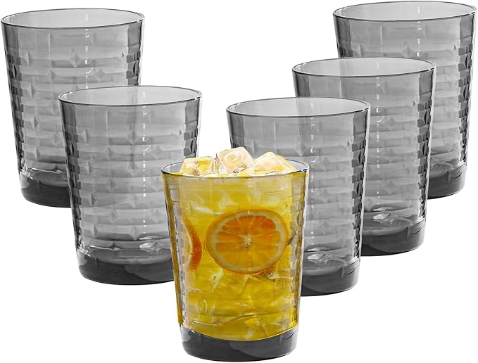 BPA-Free Plastic Tumblers 6 Pack (6x16oz) | Reusable Dishwasher Safe | Stackable Shatterproof Cups | Plastic Drinkware & Drinking Tumblers for Restaurant, Home, Party