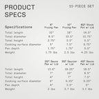 Made In Cookware - 10 Piece Stainless Steel Pot and Pan Set - 5 Ply Clad - Includes Stainless Steel Frying Pans, Saucepans, Saucier and Stock Pot W/Lid - Professional Cookware - Crafted in Italy