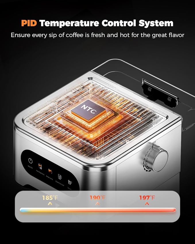 CHULUX Touchscreen Espresso Machine with Steam Wand, 20 Bar Cold Brew Espresso Coffee Maker with 50oz Water Tank for Cappucino, Latte, Americano