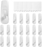 20 Large Hooks+28 Removable Strips, White Utility Hooks, Heavy Duty with Adhesive Strips, Damage-Free Organize Hooks, No Tools Wall Hook for Hanging, Value Pack