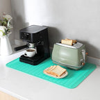 Silicone Dish Drying Mat for Multiple Usage,Easy clean,Eco-friendly,Heat-resistant Silicone Mat for Kitchen Counter or Sink,Refrigerator or Drawer Liner Mint 3XL 28 inches x 18 inches