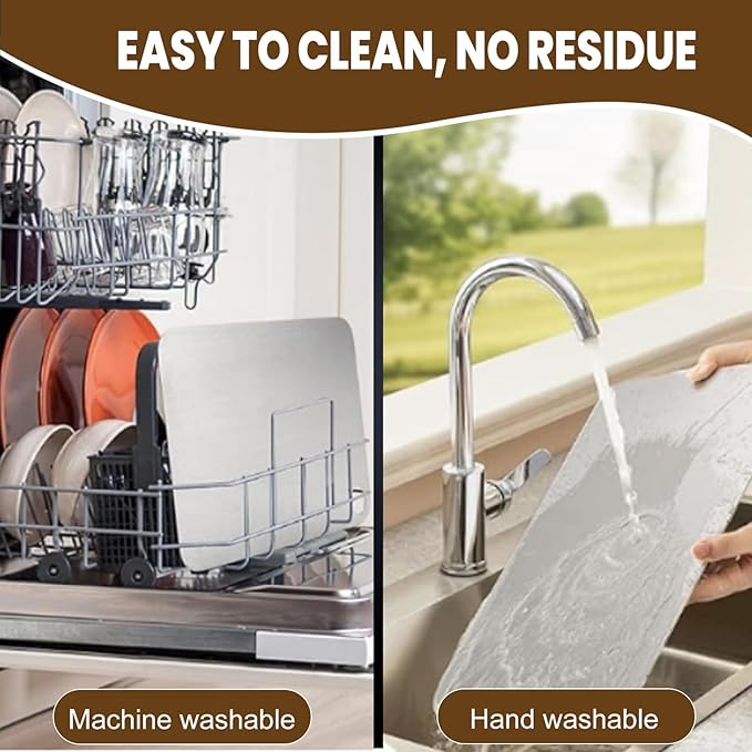 Titanium Cutting Board, 2025 Upgrade 100% Pure Titanium Cutting Boards for Kitchen,Food Grade Double Sided Cutting Mat for Meats,Fruits,Vegetables, Dishwasher Safe Chopping Boards-14"L x 10"W