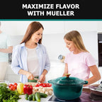MÜELLERHOME 4.5 QT Enameled Cast Iron Dutch Oven, Heavy-Duty Casserole Dish and Braiser Pan with Lid, Oven-Safe up to 500° F & Across All Cooktops, Housewarming Gifts New Home, Emerald