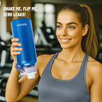 32oz Water Bottle with Comfort Grip Handle, Gym Water Bottle, Insulated Steel Water Bottle with Wide Mouth, No Straw