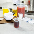 Restaurantware Measuring Cups, 16 Ounce Pack of 10 Conical Spout Baking Measuring Cups, Liquid Scaling Vessel with I-Beam Handle, Embossed Graduations, Clear, Break and Crack Resistant for Baking