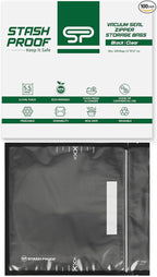 11" x 12" Recloseable Zip Storage Vacuum Seal Bag (Black and Clear) (100 Count) 5.5 Mil Durable - BPA Free Food Grade Reusable Resealable Zipper Reclosable Zip Poly Coins, Snacks, herbs