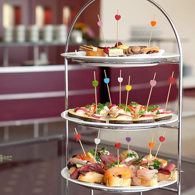 Minisland Green Love Heart Cocktail Picks, 4.7 Inch Long Bamboo Fancy Toothpicks for Appetizers, Decorative Spring Summer Wedding Party Food Drinks Garnish Fruit Kabob Skewer Sticks 100 Counts -MSL442