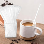 101 Pcs Swizzle Stir Sticks for Cocktails 7 Inch Coffee Stick Holder Clear Crystal Coffee Stirrers Crystal Reusable Swizzle Sticks for Stirrers Holder Round Acrylic Drink Coffee Party Supplies