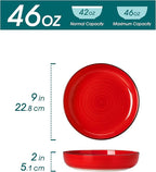 vancasso Pasta Bowls Set of 4, 46 oz Ceramic Salad Serving Bowls and Soup Bowls, Microwave Safe Pasta Plates, Large Shallow Kitchen Dishes, Bonita Series - Multicolor