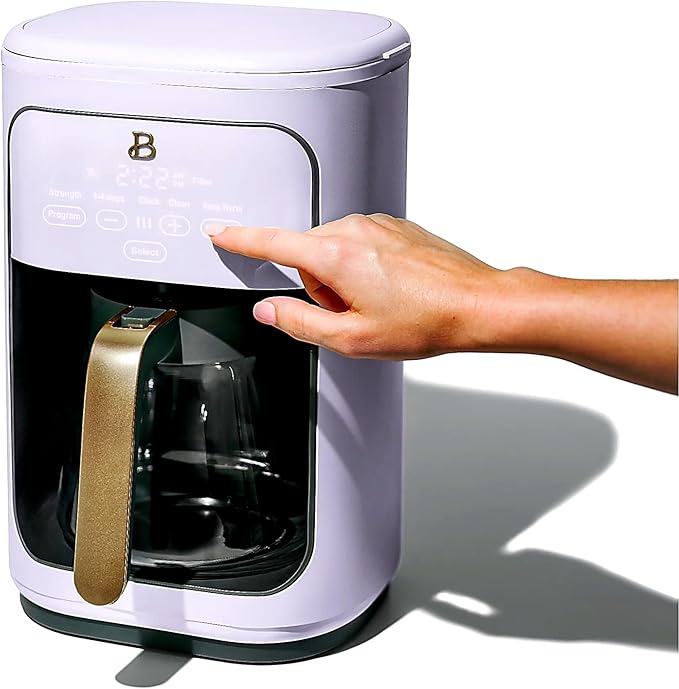 Beautiful Large Capacity 14-Cup Programmable Coffee Maker with 1-4 Cup Mode & Charcoal Filter by Beautiful (Lavender)