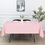 sancua Rectangle Tablecloth - 54 x 78 Inch - Stain and Wrinkle Resistant Washable Polyester Table Cloth, Decorative Fabric Table Cover for Dining Tables, Buffet Parties and Camping, Pink