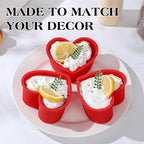 3 Pcs Silicone Heart Shaped Cake Pans 10 Inch 8 Inch 6 Inch Mini Small Large Heart Cake Pan Set Nonstick Silicone Heart Molds for Baking (Red)