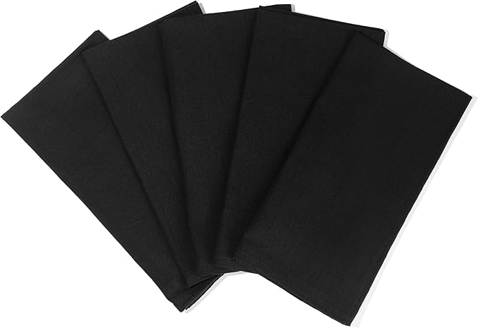 Black Flour Sack Tea Towels - 100% Cotton, 27"x27", 5 Pack, Highly Absorbent Dish Towels - Versatile Use for Baking - Customize with Embroidery, Printing or Sublimation