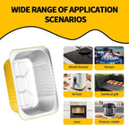 40 Pack 3 LB Gold Aluminum Foil Pans with Lids Heavy Duty (8.7"×6.5"×2.4") Foil Food Containers with Lids, 50oz Tin Foil Pans with Lids for Baking, Meal Prep, Freezer, Heating and Takeout