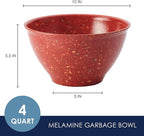 Rachael Ray Accessories Kitchen Pantryware Multi Purpose/Salad Serveware/Melamine Garbage Bowl, 10.2 x 10.2 x 7 inches, Red, 4 quarts