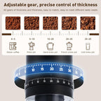 Portable Electric Burr Coffee Grinder with 40 Adjustable Settings, Conical burr coffee grinder, Coffee Bean Grinding Machine with Conical Burr Coffee Grinder 1800mAh Rechargeable for Travel, Home