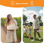 Deviled Egg Containers with Lid, (Set of 2), Plastic Deviled Egg Tray Carrier with Handle for 48 Eggs, Clear Storage Egg Platter for Devil Egg, Fridge Stackable Portable Egg Holder