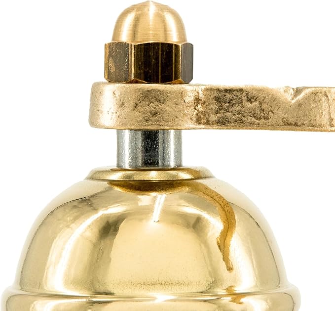 The Original Greek Pepper Mill 10 Inch Tall | European Pepper Mill Grinder with Crank Handle | Manual Pepper Grinder | Peppercorns Refillable - Brass