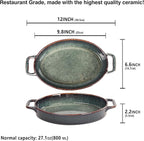 9" x 6" Porcelain Oval Casserole Dishes, 2 pieces Baking Dish for Oven, 27 OZ Ceramic Lasagna Pans, Oven Safe Bakeware for Kitchen Cooking, Cake, Banquet and Dinner