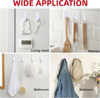 Wall Hooks for Hanging 10 Large Hooks, Heavy Duty Wall Hooks with 10 Strips, Damage Free Adhesive Hooks for Key Holder, Coat, Door, Shower Hanging