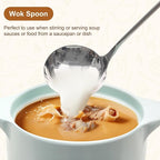 FJNATINH Wok Spatula - Ladle - Skimmer - Stainless Steel Wok Tools,Wok Utensil,Mirror Polished Stainless Steel Cooking Utensils 14.6-15.2" Kitchen Utensils Cookware, Pack of 3