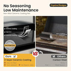 Captiva Designs 27 in Flat Top Griddle Grill with Ceramic Coated Cast Iron Pan, 3-Burner Propane Gas Griddle Grill, 33,000 BTU Output Flattop Grills for Outdoor Barbecue, Cooking and Party