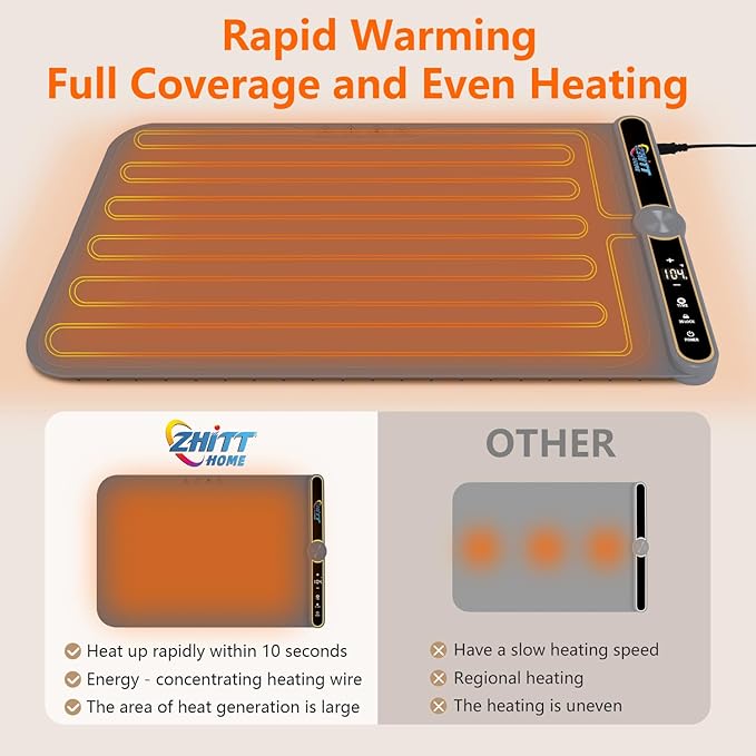 Food Warming Mat, 9 Temperature Modes & Upgraded Electric Heating Wire Full Surface Heating, Portable Warming Mat for Food, 6-Hours Auto Shut-Off Food Warming Mat for Buffet, Parties