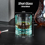 KAMMAK Crystal Whiskey Glasses Set, 7.8 oz (230 ml) Hand Blown Old Fashioned Tumbler, Thick Base Colored Glass with Delicate Rim & Seamless Design for Scotch, Bourbon, Cocktails, Aqua Green
