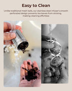 2 Pack Reinmoson Tea Strainers for Loose Tea, 1.58” x 2.2” Extra Fine Mesh Tea Infuser, 304 Stainless Steel & Threaded Lid, Loose Leaf Tea Steeper for Black Tea, Rooibos, etc