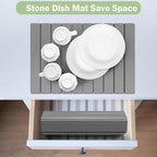 Stone Dish Drying Mat for Kitchen Counter,24"(L)×16"(W) Collapsible Fast-Drying Diatomaceous Earth Mats with Towel Sanding Tool,Versatile Stone Drying Mats for Cups Dishes Bottles